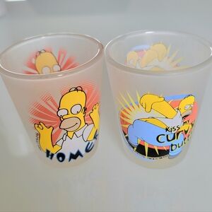Vintage 90s Frosted Homer Simpson Shot Glasses